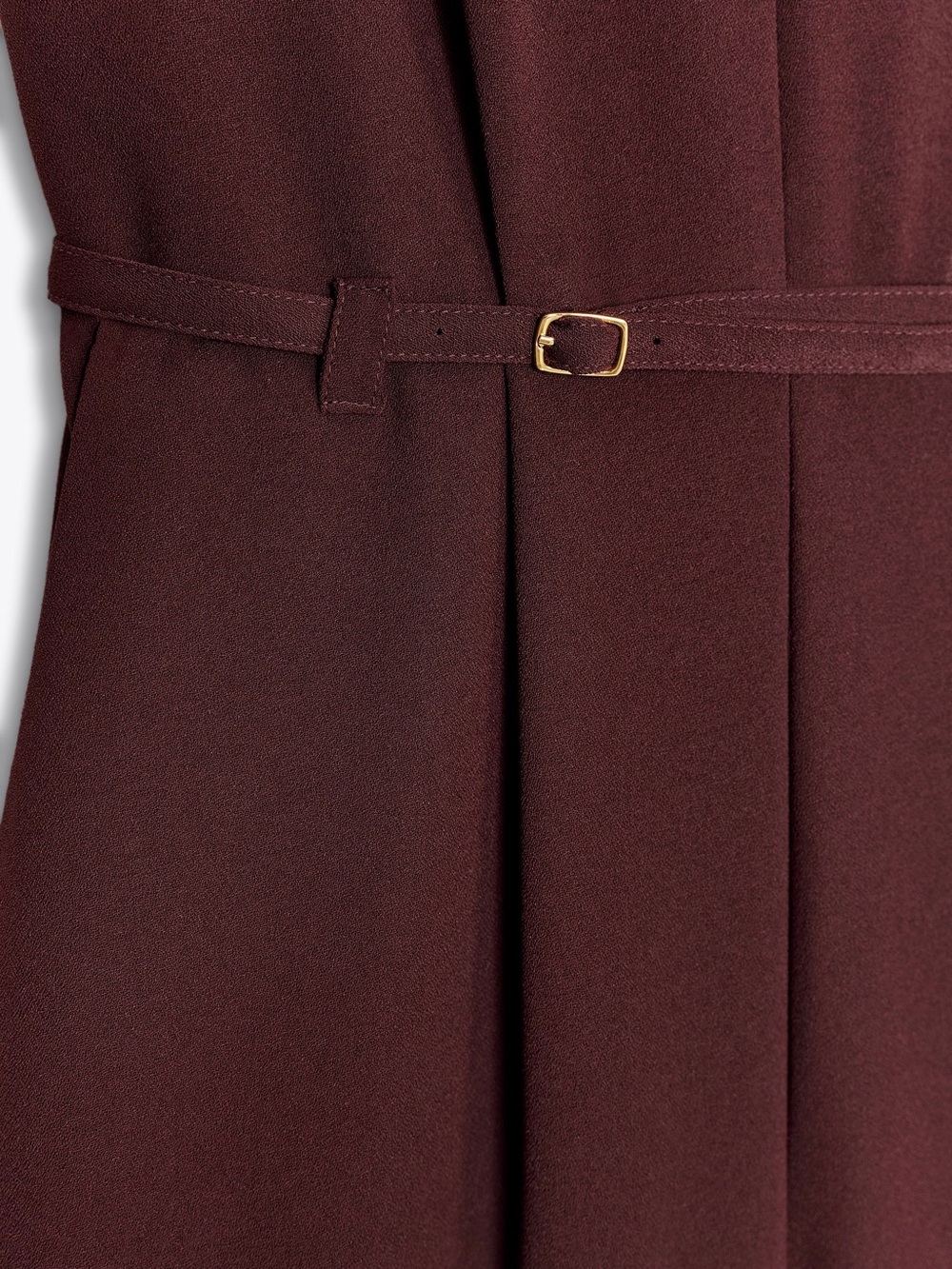 Zara Wide-Leg Belted Jumpsuit Maroon Size Small Elegant V-Neck Wide Leg - Picture 6 of 16